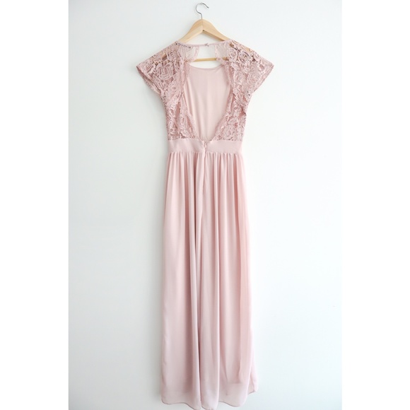 TFNC Bridesmaid Open Back Lace Maxi - Mink… - Picture 4 of 10